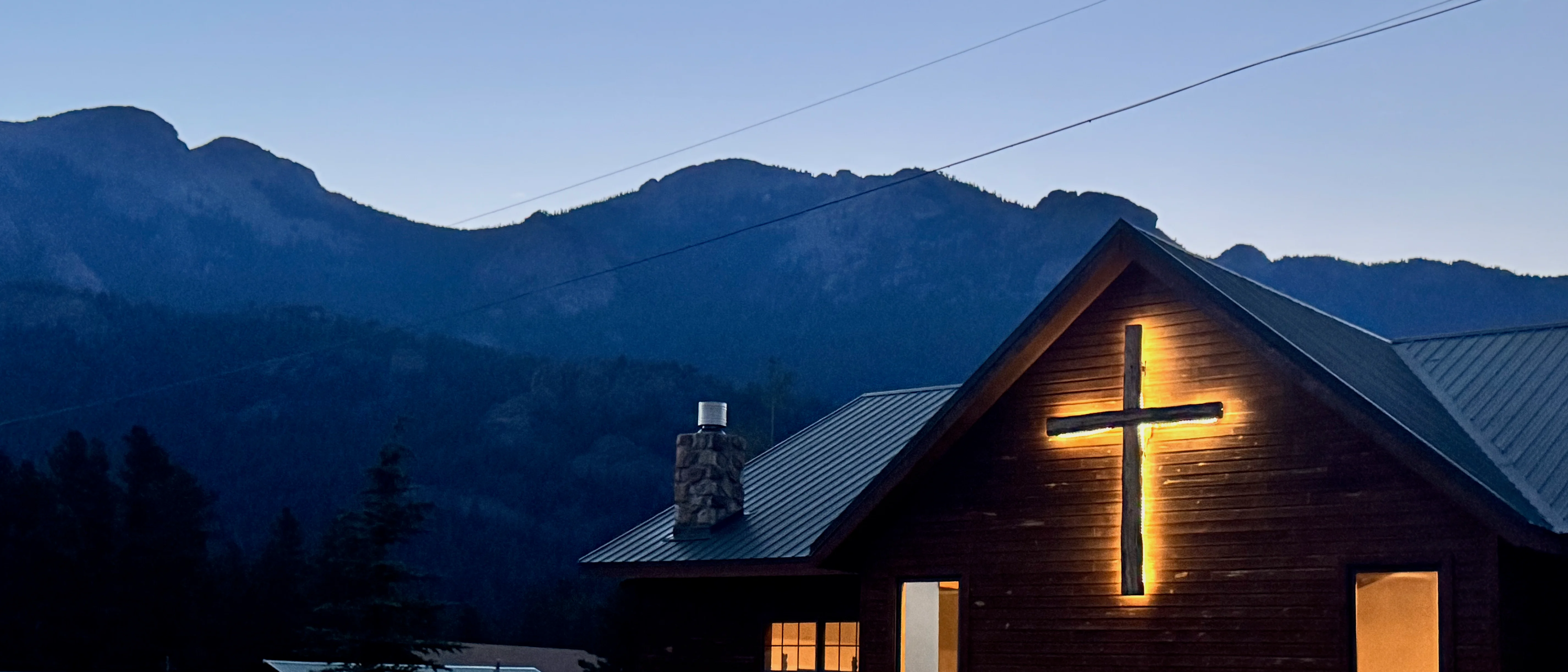 Annunciation Heights in the Colorado mountains at dusk.